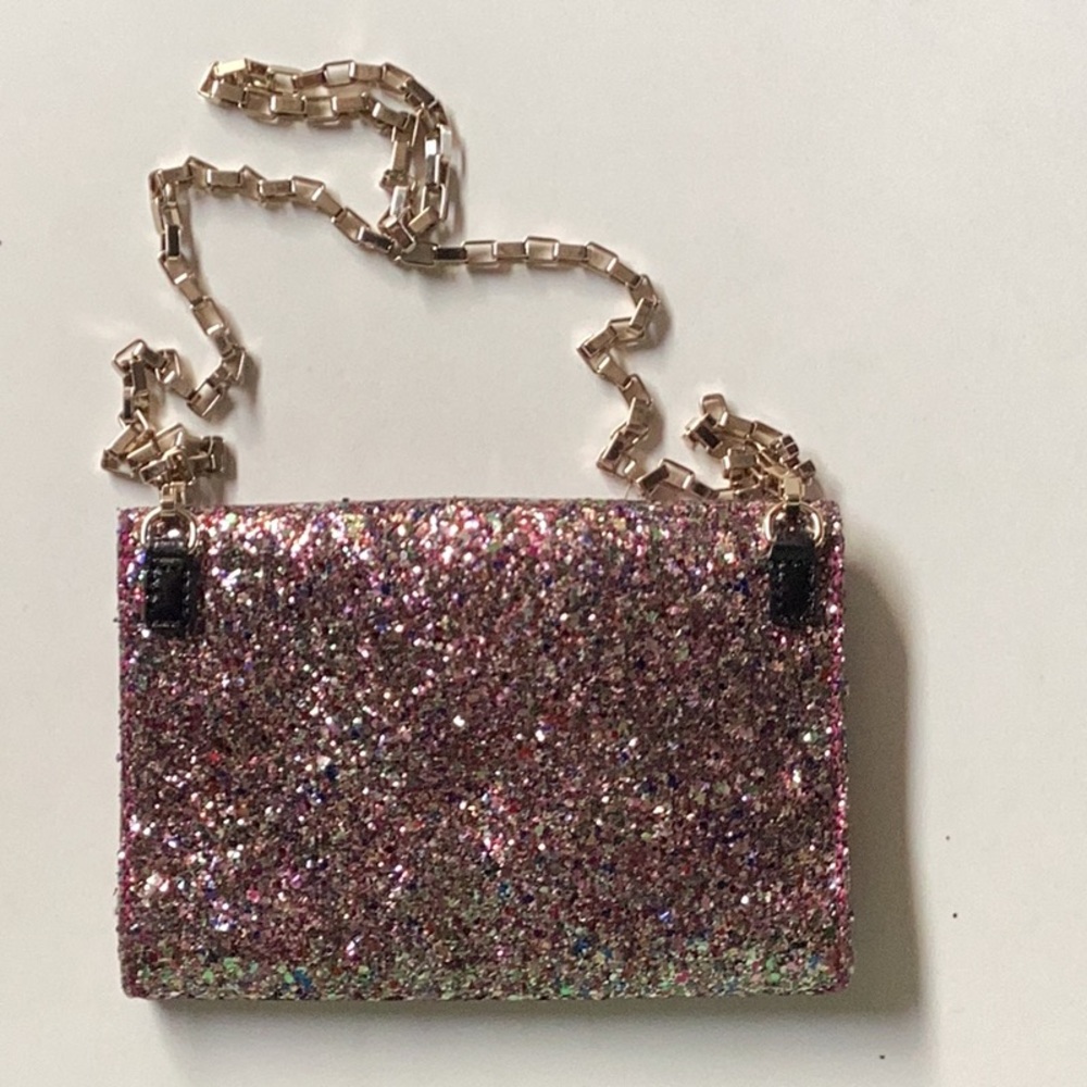 KATE SPADE *Moonlit Soirée Glitterball Pink Crossbody Bag with Chain Strap - Picture 5 of 5
